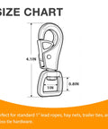 Labeumela 2-pack heavy-duty bull snap hooks with eye bolts, reinforced steel marine hardware