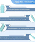 Details of 2 In 1 Nasal Hair Cutter Kit For Women And Men Portable Nose Trimmer With Double Sided Blades And Soft Cleaning Brush 2026 Upgraded Edition, showing curved and enclosed design for safe grooming
