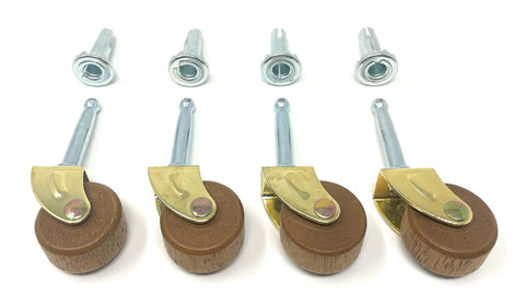 1 1/4 Inch Hardwood Furniture Casters Pack Of 4 For Vintage And Antique Pieces Ideal Replacement For Hoosier Cabinets Dining Tables And Chairs Perfect For Restoration And Easy Rolling Upgrade.
