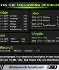 Compatibility chart for 3.6L Pentastar Timing Chain Kit With Sprocket For Dodge Durango 2011-2015 and other models.