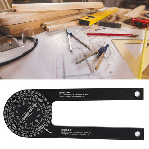 0 To 360 Degree Woodworking Protractor Aluminum Alloy Angle Finder Non Electronic Display Precision Machined Measuring Tool