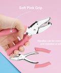 Handheld Paper Hole Punch Set With 1/16 Inch Small Circle And 1/8 Inch Medium Circle One Hole Punch Tool For Craft DIY Office And School Projects With Soft Grip