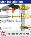 Self Drilling Drywall Screws Kit Durable Steel Mounting Set With 420 Pieces For No Drill Install On Wood Metal And Synthetic Boards Perfect For Diy And Pro Projects. quick installation guide with steel anchor, screw, and wall mounting steps