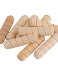 Top Shelf Spiral Grooved Hardwood Dowel Pins 3/8 X 1.5 Inches Pack Of 50, unfinished wooden alignment rods for furniture repair.