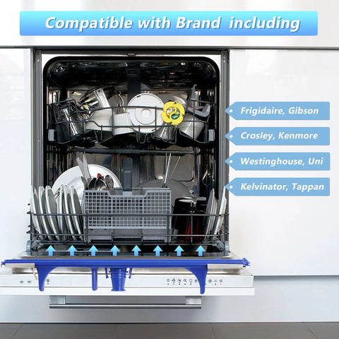 Open dishwasher displaying Upgrade Dishwasher Lower Spray Arm Replacement For Frigidaire And Kenmore Models 5304517203