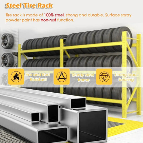 Straight Up Heavy Duty Tire Storage Rack Built Like A Tank For Garage Or Shop Use Featuring Rock Solid Steel Frame And Tool Free Height Adjustment To Handle Massive Loads Every Single Day