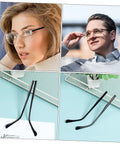 Two Pairs Metal Eyeglass Arms Replacement Kit With Black Temple Legs For Quick Fixes, No Fuss Fit And Stable Support