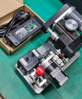 Heavy Duty Electric Round Belt Grinder And Sharpener For Polyurethane Rubber Conveyor Strips Quick Taper Trimming Tools on workbench.