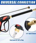 Swivel Power Washer Gun Kit With Extension Wand Adjustable Spray 360 Degree Swivel 4000 PSI 7 GPM Quick Connect M22 14mm