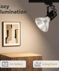KOFEOPT 2-Pack PAR38 Flood Light Bulbs, 90W 120V Halogen Bulb Dimmable, illuminating an art gallery with warm light.