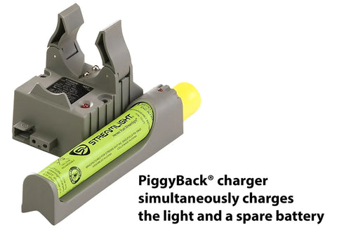 Stinger DS LED High Power Rechargeable Flashlight With 120V AC Piggy Back Charger Black IPX4 Water Resistant 3 Meter Impact Tested