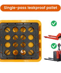 Modular Spill Containment Platform 2000 Lbs Capacity With Drain Outlet And Forklift Pockets Stackable Leakproof Tray