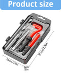 15-Piece Thread Insert Repair Kit For M14x1.5 Female Threads With Drill, Tap, Wrench, Break Pin, Hex Wrench, And Organizer Box, with product dimensions
