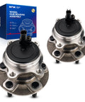 Rear Wheel Bearing And Hub Assembly 512466 Pair For Ford Focus 2012 2018 shown with packaging, 5 Lug ABS, steel construction