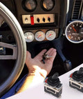 Heavy Duty Waterproof Toggle Switch Pack Six SPST SPDT Marine Rocker On Off 2 Pin Momentary shown in vehicle dashboard