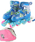 Adjustable Inline Skates For Kids With Breathable Mesh And Light Up Wheels Outdoor Roller Blades Size 35-38 Kid-Friendly