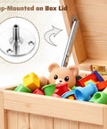 2 Pack 150N Gas Struts Hinges For Heavy Lids Stainless Steel Hydraulic Support installed on toy chest lid