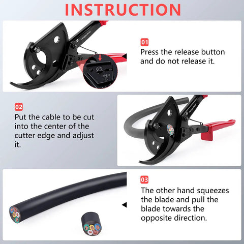 Ratcheting Cable Cutter For Copper And Aluminum Wires Up To Four Hundred Square Millimeters Capacity Built Like A Beast