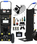 Upgrade Your Moves With This Heavy Duty Electric Stair Climbing Dolly Cart showcasing cart features, wheels, and accessories for moving furniture.