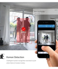 Built Different 4K 8MP IP Security Camera With Smart Human Detection And Color Night Vision H265 Codec Engineered For Heavy Duty Indoor Outdoor Surveillance: showing human detection alert on smartphone.