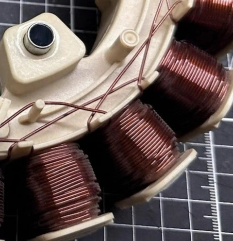 Washer Rotor Stator Replacement Part Plug And Play Direct Replacement Assembly For Most Standard Washing Machines Heavy Duty Construction Delivers Reliable Motor Speed Control And Long Lasting Performance DC97 20946A DC31 00155B DC93 00309D, close-up copper coils