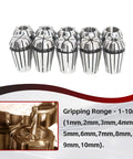 ER16 Spring Collet Set 1 To 10mm For CNC Milling Lathe Tools And Work Holding Engraving Machine High Precision Collets 0.015mm Accuracy