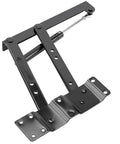 Super Strong Cold Rolled Steel Gas Lift Table Hinges 1 Pair Handles One Hundred Pounds showing black steel design and installation details.