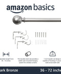 Sturdy Adjustable Curtain Rod For Windows With Classic Round Finials Easy Install 1 Inch Rod Extends From 36 To 72 Inches Nickel Finish