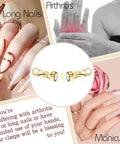 Magnetic Necklace Clasp Set With Double Lobster Clasps, Extra Strong Extender For Bracelets, easy-use shown for long nails and arthritis