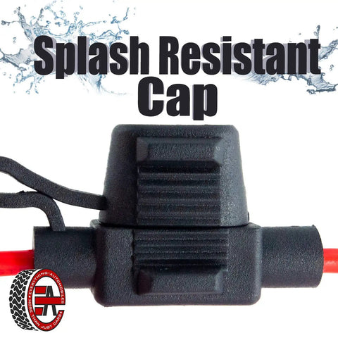 Real Deal 12 Volt Inline Automotive Fuse Holder Kit featuring splash resistant cap for reliable circuit protection.