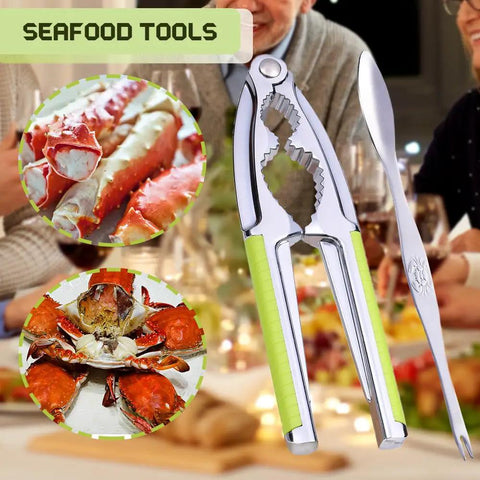 Heavy Duty Nut And Shell Cracker Set With No Slip Grip Handles Seafood Tools And Picks Walnut Crusher For All Nuts