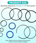 Heavy Duty Universal Hydraulic Log Splitter Cylinder Seal Kit For 4.0 Bore And 1.75 Rod Fits 22 Ton Log Splitters Rebuild Seals