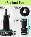 All In One Wheel Hub Cleaning Tool Kit With 10 Easy Pads dimensions and components layout