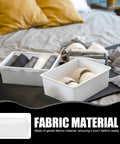 Slick Underwear Drawer Organizer With Divided Compartments For Bras Socks And Clothes To Keep Your Closet Neat And Legit A Versatile Large Capacity Storage Box, white fabric organizer with bras and socks.