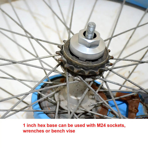 Close-up of Four Notch BMX Freewheel Remover Tool for sprocket pulling on single-speed bikes during wheel maintenance.