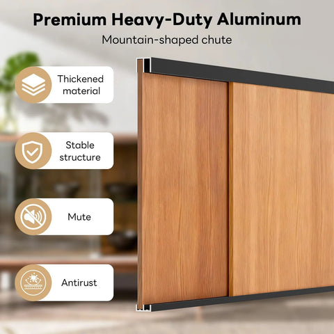 Two Pack Aluminum Sliding Door Track System For One Eighth Inch Panels Ideal For Closet Glass Doors Pet Cabinets And Windows