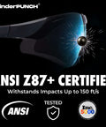 Built In Bifocal Safety Sunglasses With Magnifier For Reading And Work ANSI Z87 Impact Resistant Sun Readers.