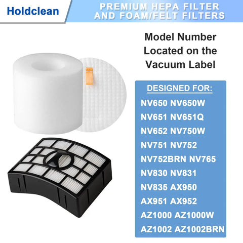 Replacement Vacuum Filters For Rotator Powered Lift-Away Rigs Deluxe XL And TruePet AZ1000 AZ1002 Square and Foam Filters