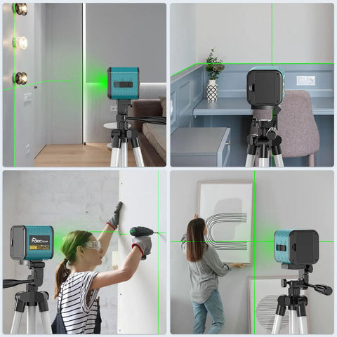 Cross Line Laser Level With Self Leveling And Manual Mode 360 Degree Rotating Green Beam IP54 Waterproof for indoor projects
