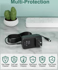 Rock Solid 6V AC Adapter No Sweat Plug And Play Charger compatible with Skil and Bosch Power Tools on marble surface.