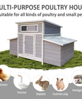 Sturdy Large Wooden Chicken Coop With Weatherproof Exterior And Six Nesting Boxes, Removable Tray, Built To Last Outdoor Poultry Cage