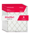 PureAir MERV 8 Allergen Pleated Electrostatic Air Filter For 20x25x1 HVAC AC Furnaces 6 Pack front view