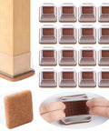 24 Pack Slick Clear Chair Leg Floor Protectors For Hardwood Floors Thickened Silicone Felt Caps on chair legs and pack.