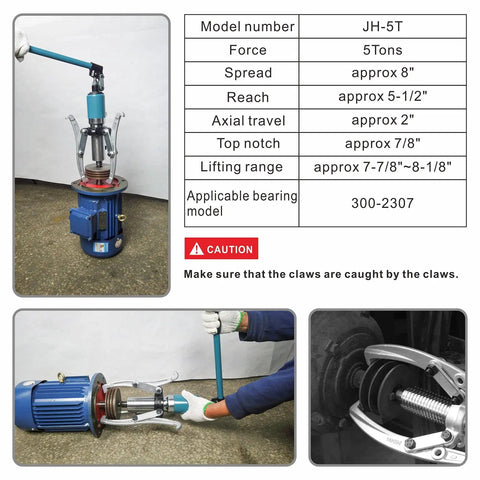 5 Ton Hydraulic Gear Puller With Wheel Bearing Separator setup and usage details