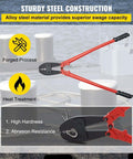 Heavy Duty Wire Rope Crimping Tool With 30 Inch Long Handle For Five Thirty Second Inch, One Quarter And Five Sixteenth Inch Sleeves