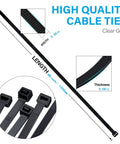 Diagram of Beefy Heavy Duty Outdoor Zip Ties 48 Inch Long 175 Pound Tensile Strength 12 Pack Premium Black PA66 Nylon Weatherproof Cable Ties