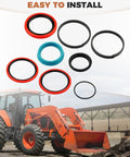 Hydraulic Cylinder Seal Kit For Front End Loader Fits LA1153S LA1154A LA1154S LA1154E LA1154SU with seals and loader shown