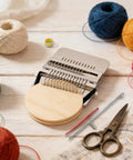 Patch Maker Knit Patch Kit For Beginners And DIY Crafters Beginner Friendly No Fuss Mini Knit Patches Mending Kit For Fabric Repair And Craft Projects Includes 10 Large Eye Needles 36 Thread Colors And 14 Hooks with loom, needles, and colorful threads