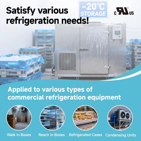 Commercial Refrigeration Defrost Timer 40A 2HP 120V AC 60Hz UL Certified Pro Grade Defrost Controller With 1 to 6 Daily Auto Defrost Cycles, Adjustable 4 to 110 Minutes In 2 Minute Steps, Keeps Evaporators Frost Free Cooling Performance Boost for walk-in boxes