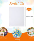 Product size chart of 100 Pcs Sublimation Blanks For Picture Frames Eight Point Five By Eleven Inch Double Sided Canvas Sheets.